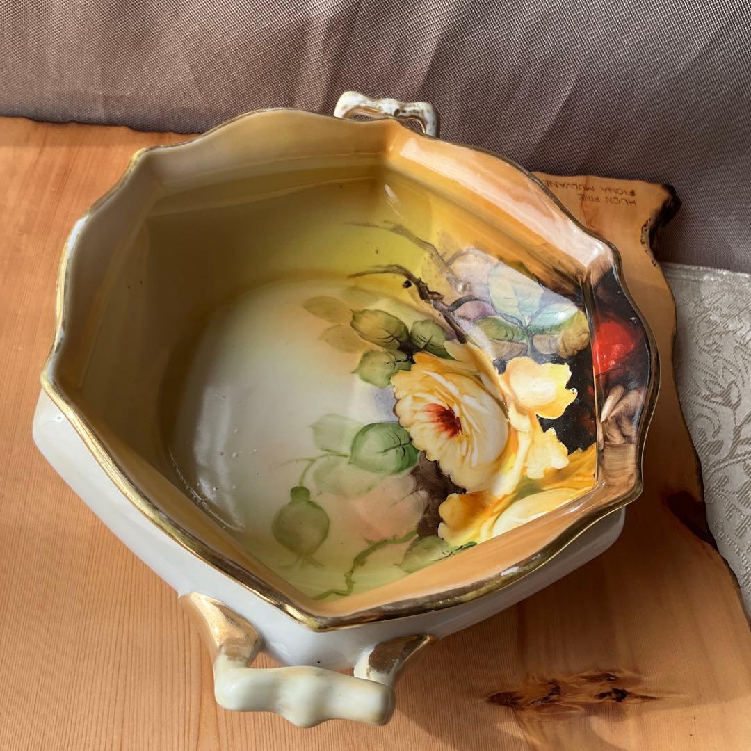 1911年頃　アンティーク　オールドノリタケ　ハンドペイント　イエローローズ