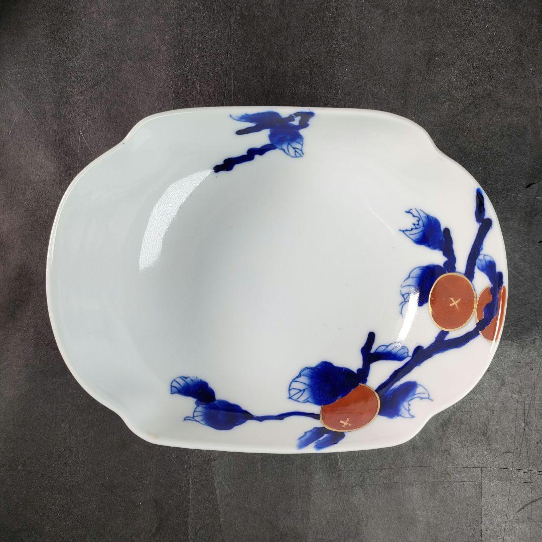 C9-3/広山窯/染錦柿文様小鉢21客/向付/和食器/懐石料理/懐石道具