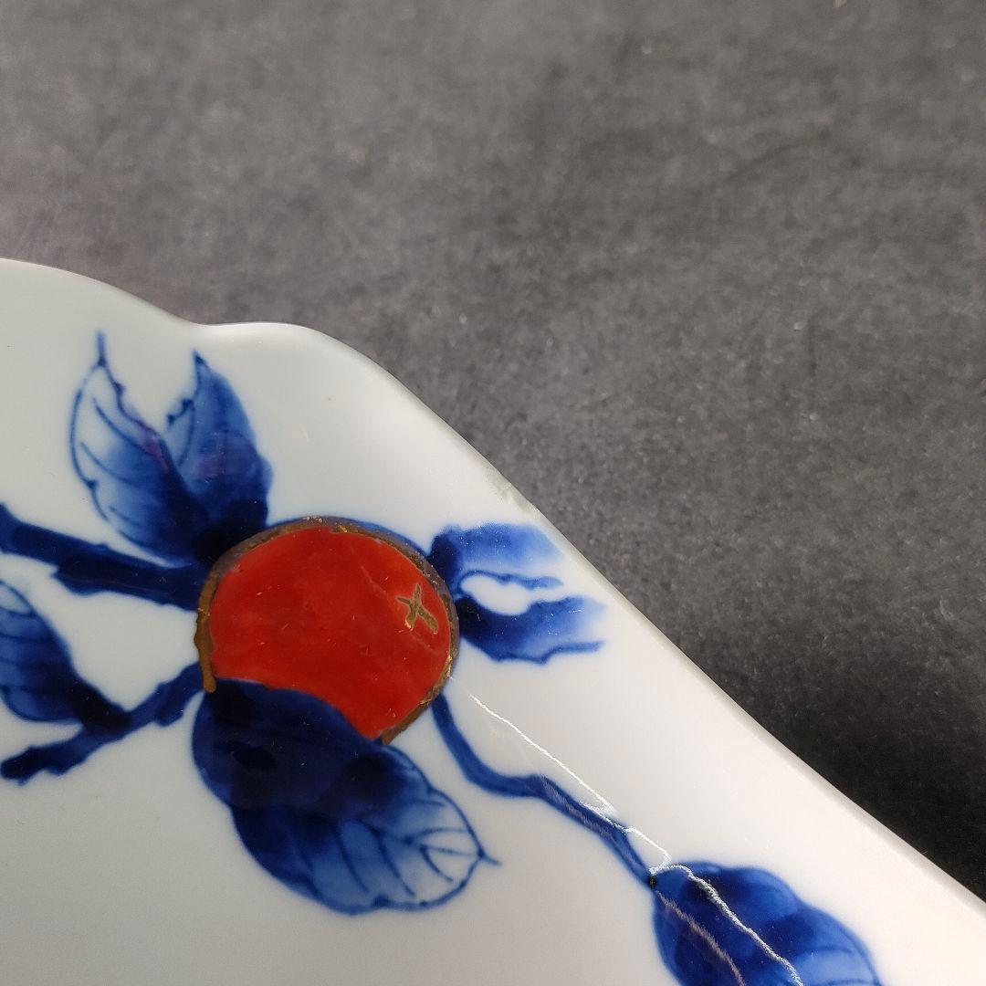 C9-3/広山窯/染錦柿文様小鉢21客/向付/和食器/懐石料理/懐石道具