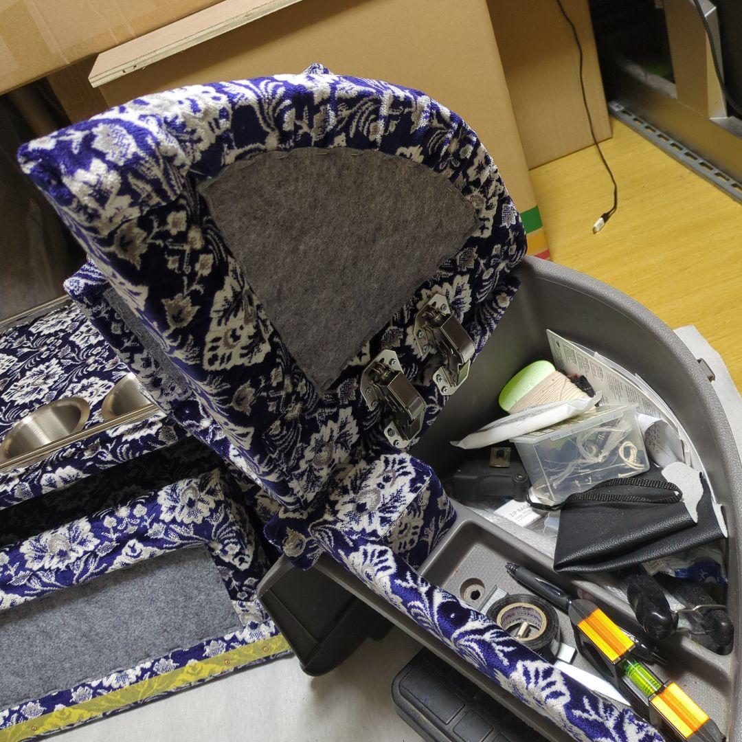 【桃か剣】コンソールBOX棚3点セット【新格子濃紺】