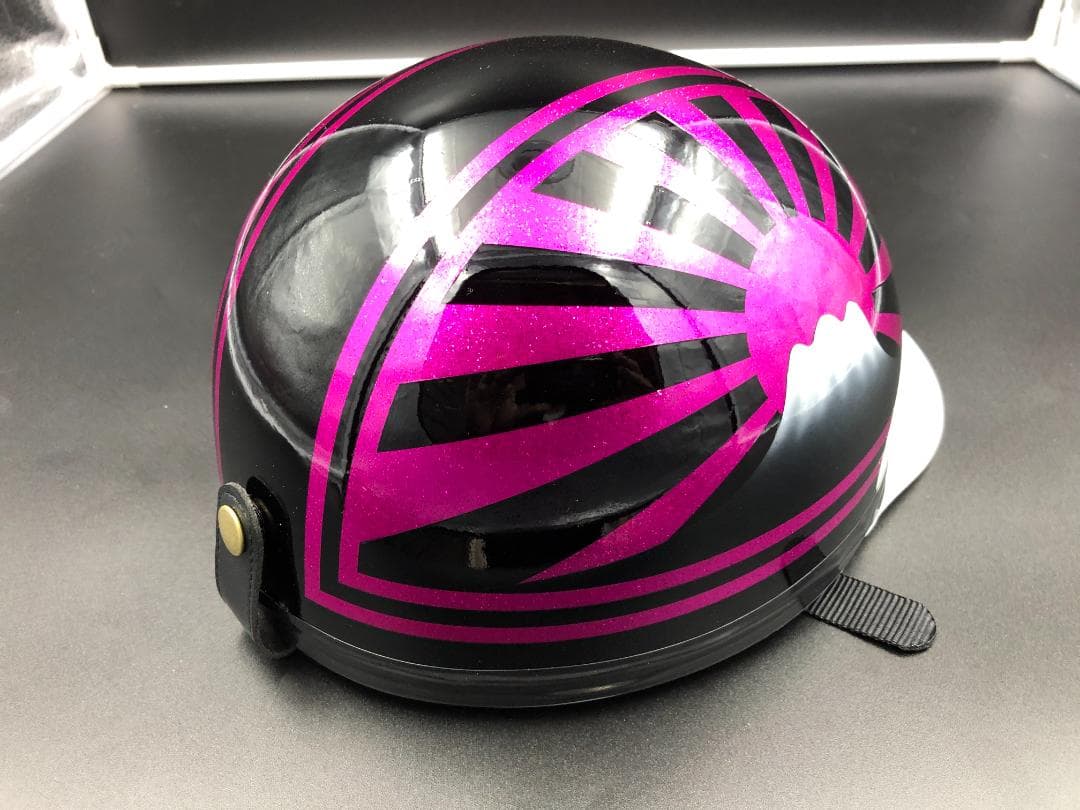 コルク半　カスタム　富士日章　三つボタン　ブラックピンク　ラメ　文字無　送料無料