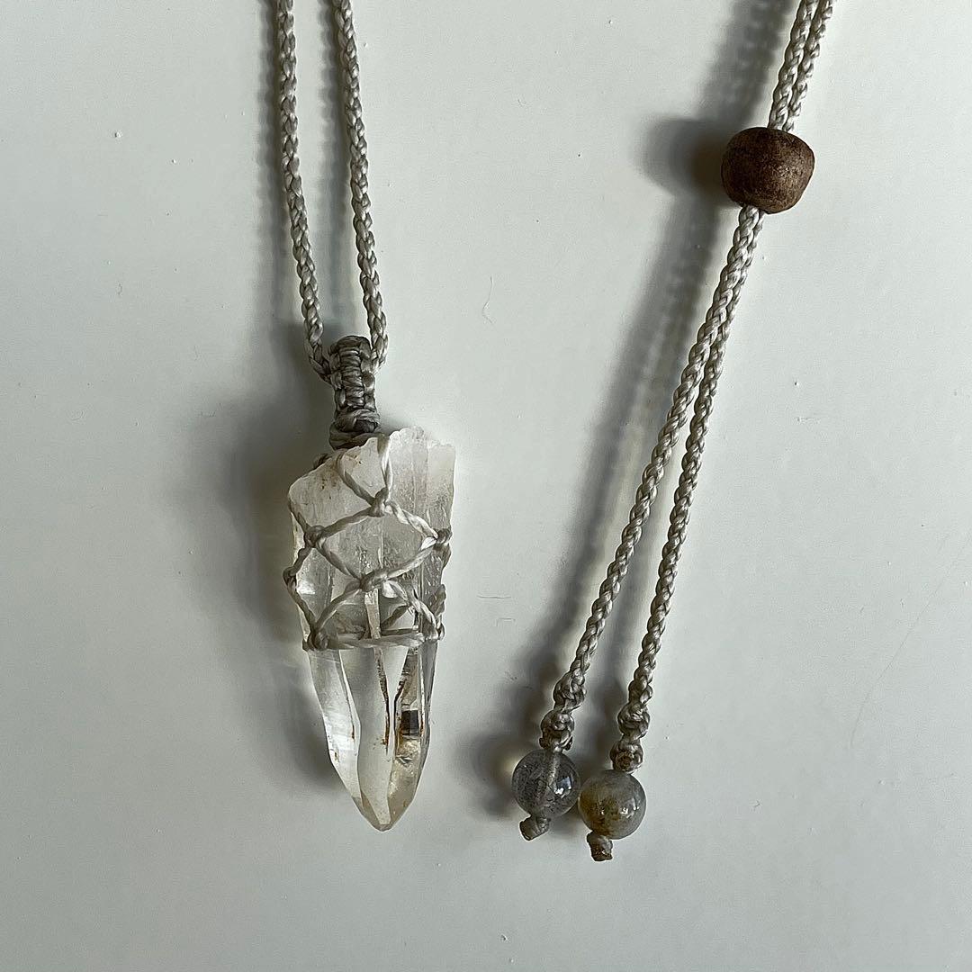 ヒマラヤ水晶 ガネッシュヒマール ＊ マクラメペンダント ネックレス ①