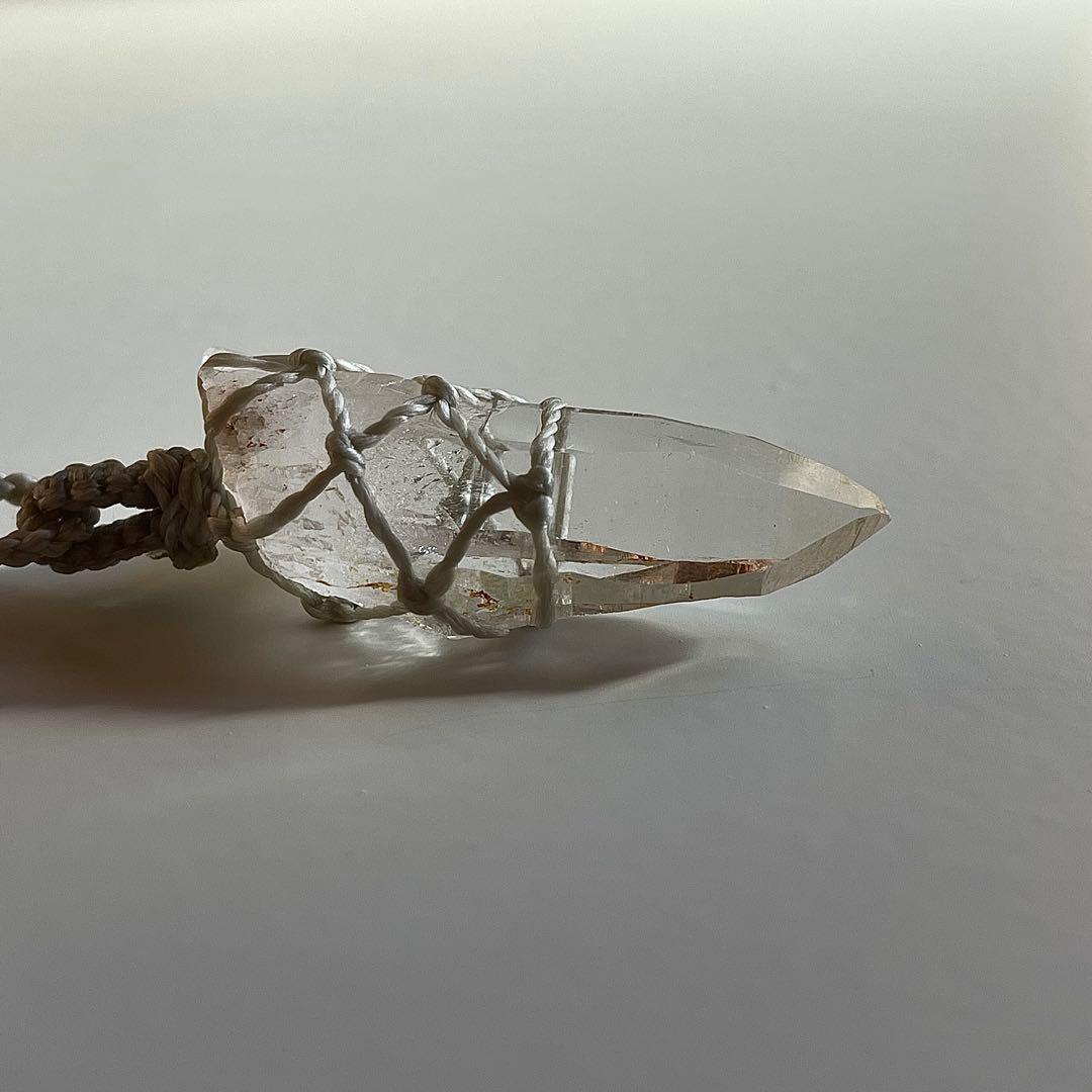 ヒマラヤ水晶 ガネッシュヒマール ＊ マクラメペンダント ネックレス ①