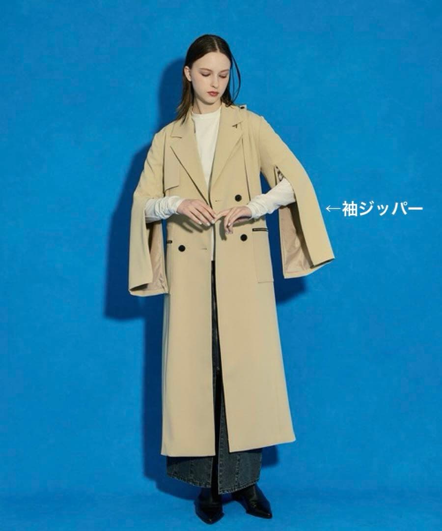 【ユナイテッドトウキョウ】オーガンレイヤートレンチコート　ブラック