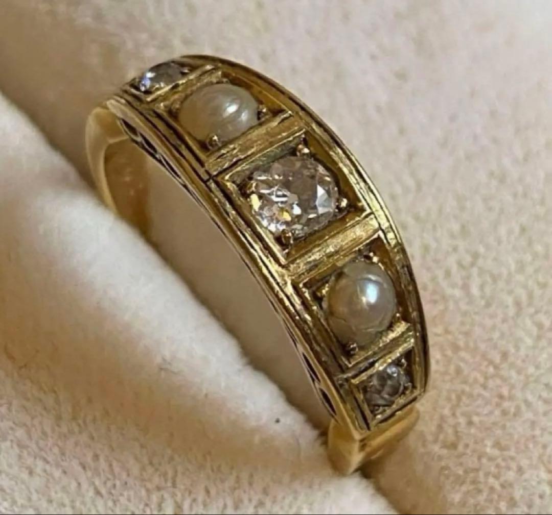 18金　18K イギリスアンティーク　リング　指輪