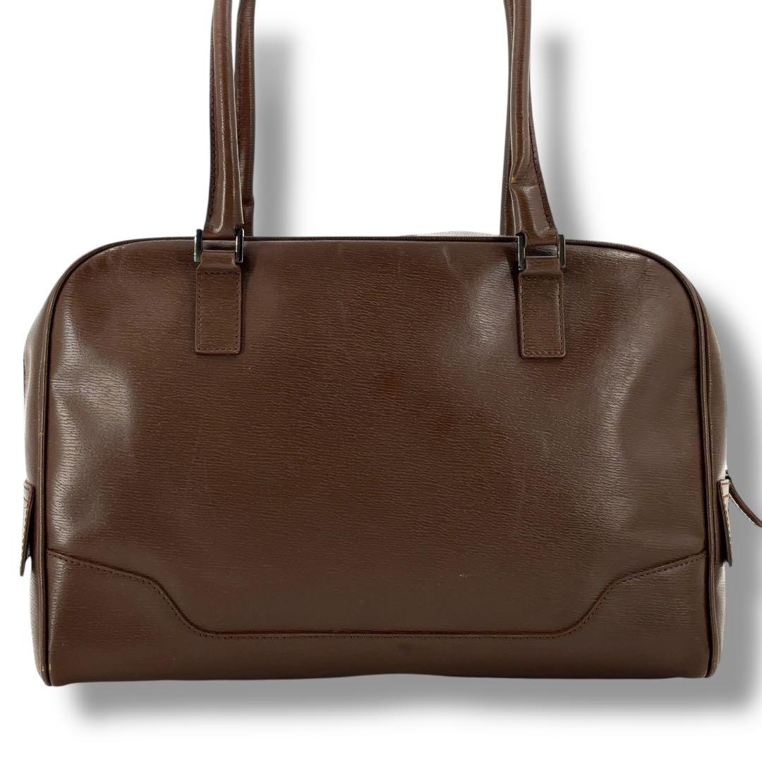 【高級】GUCCI グッチ　ショルダーバッグ　革　ロゴ　ボーリング　ハンドバッグ