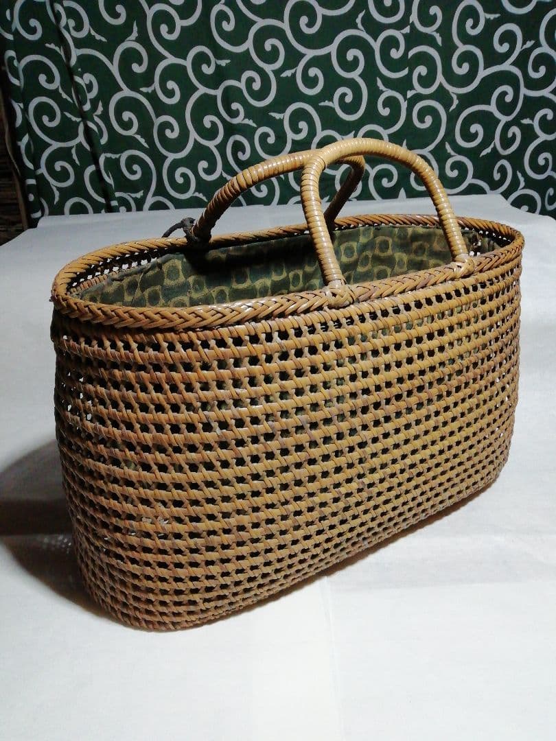 ♪昔の竹編み手提げバック