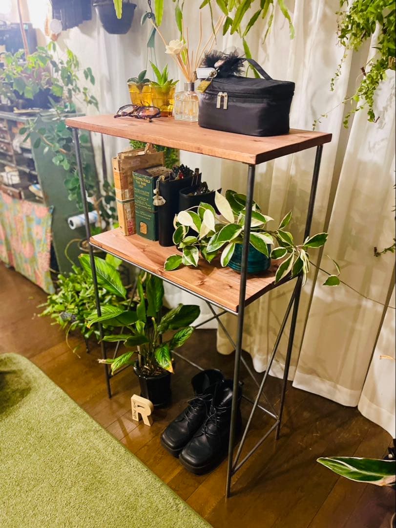 【送料込】アイアンスタンディングデスク　ハンドメイド　オーダーメイド　男前家具