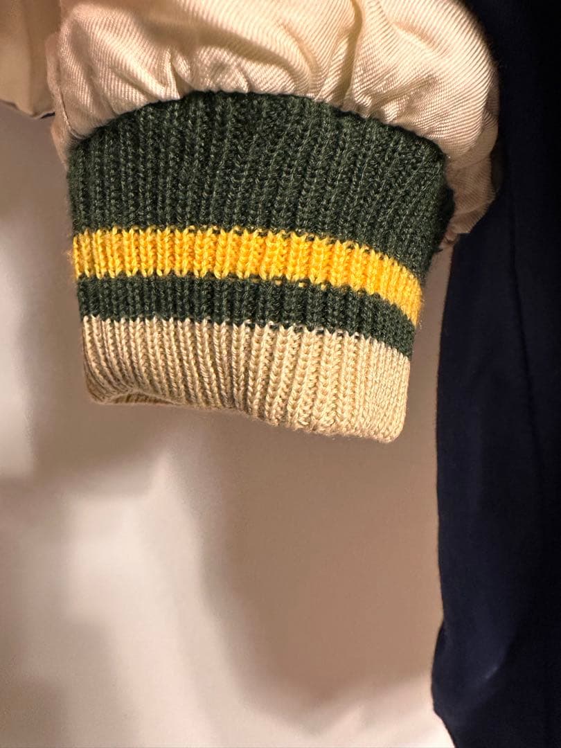 テーラー東洋 x Beams Japan スカジャン リバーシブル 緑x紫