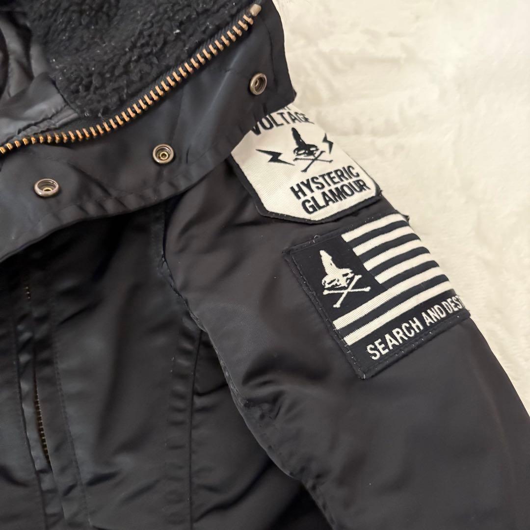 レア✨ヒステリックグラマー 2way ワッペン フードファー フリーサイズ 黒