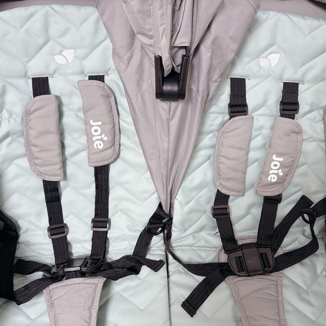 【美品】Joie ジョイー エアツイン 二人乗りベビーカー　レインカバー付き