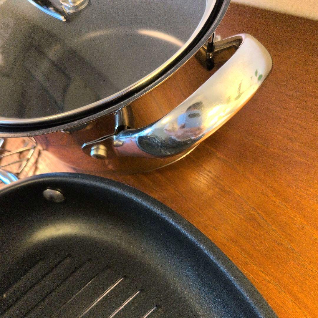 美品　 MEYER オールインワン オーバルパン グリルプレス＆中網付き！