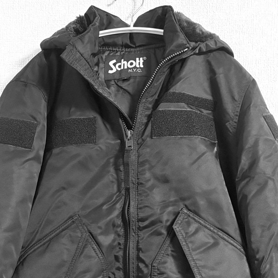 【美品】Schott ブラック MA-1 フライトジャケット S