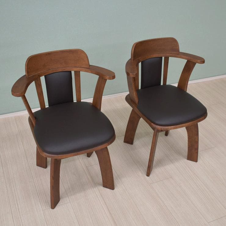 TR DC SC　8脚　アームチェア　回転式　ブラウン＊ブラック