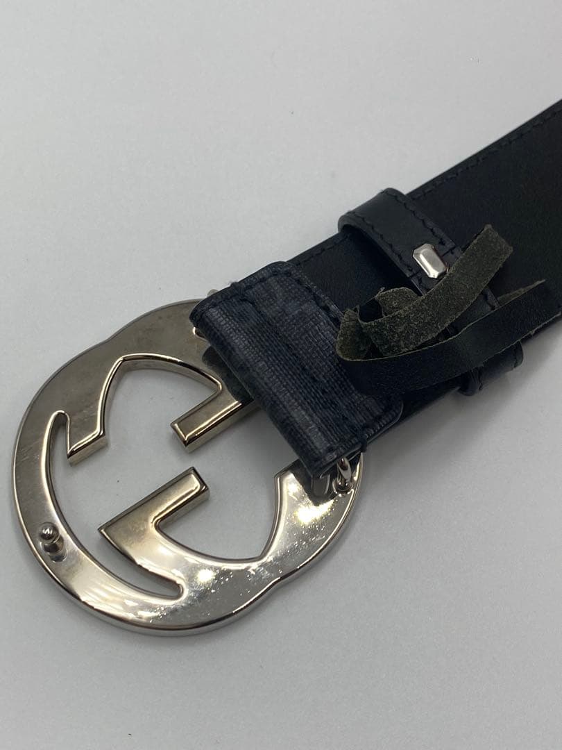 グッチ GUCCI GG スプリーム ベルト シルバー金具 メンズ KGDHX