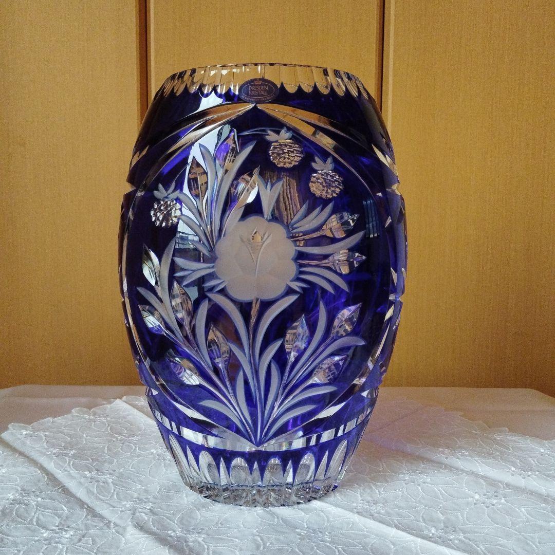 ドイツ製 ドレスデンクリスタル 花瓶 フラワーベス