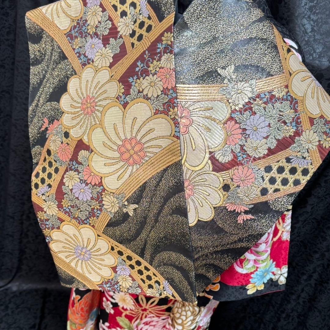 美品　レトロ　山本寛斎　落款　乱菊　パール加工　逸品　フルセット　振袖　振り袖