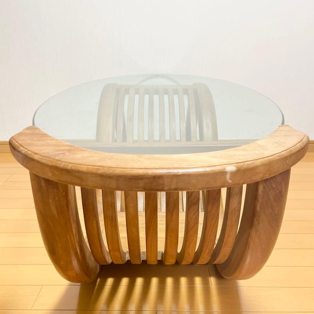 THE CONRAN SHOP ガラスローテーブル ヴィンテージ 木製フレーム