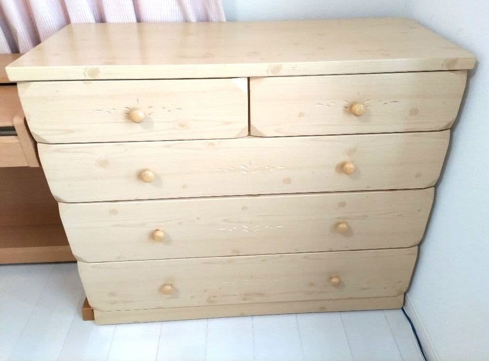 たんす　美品　ナチュラルウッド　４段チェスト　引き出し　大容量　NITORI