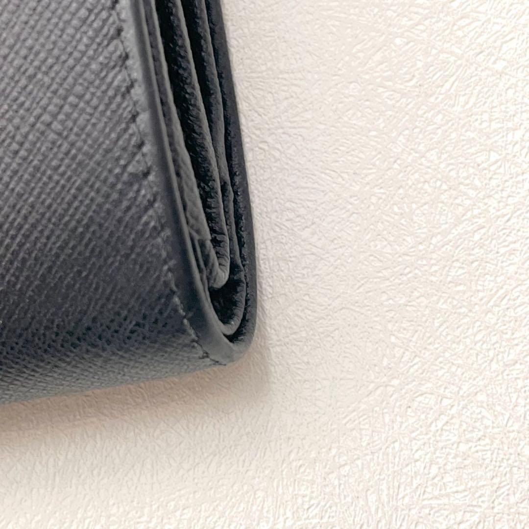 PRADA プラダ サフィアーノ バイカラー 二つ折り財布 ブラック0206-④