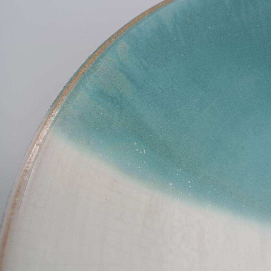 因州 中井窯 染め分け 3色 皿 2点 セット 器 六寸