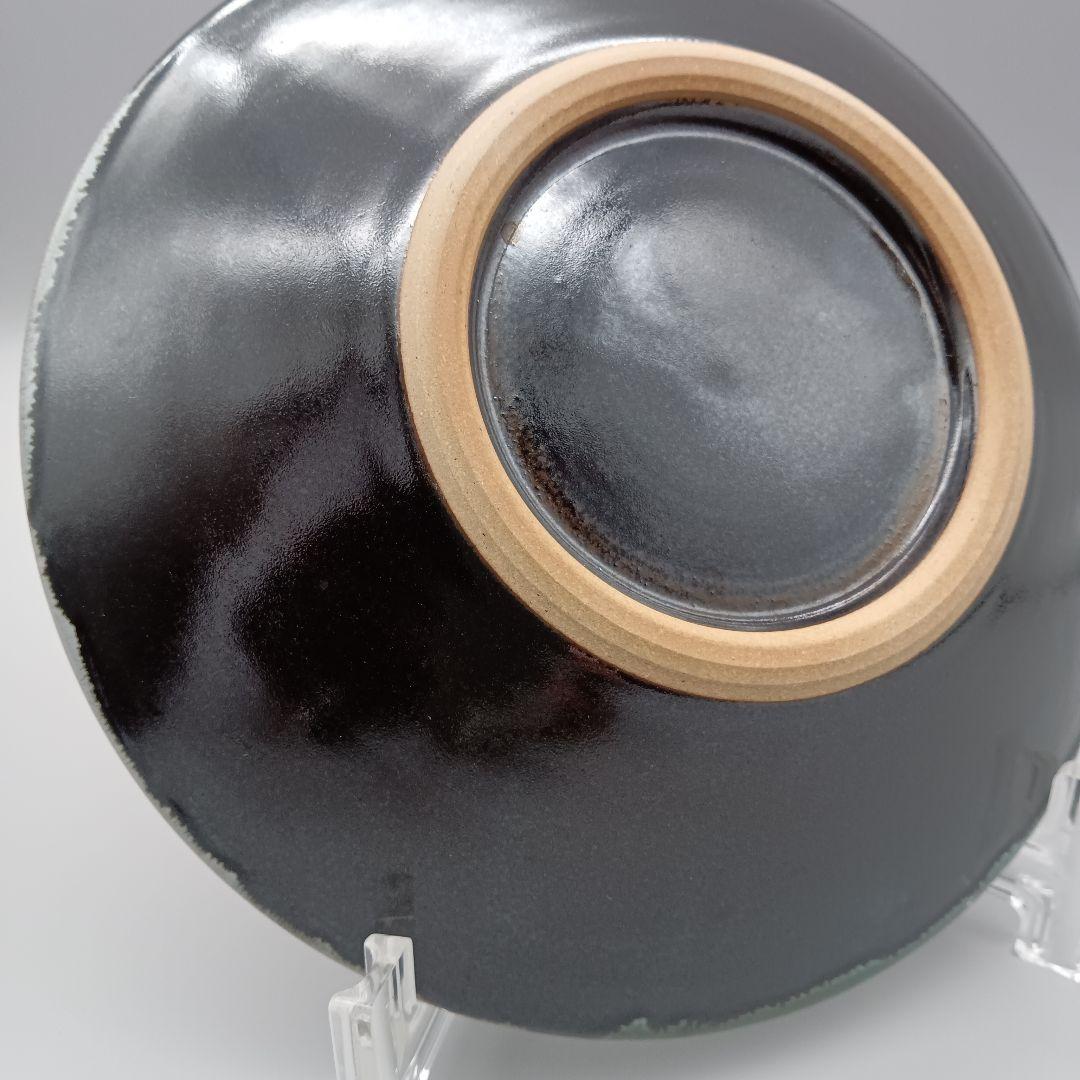 因州 中井窯 染め分け 3色 皿 2点 セット 器 六寸