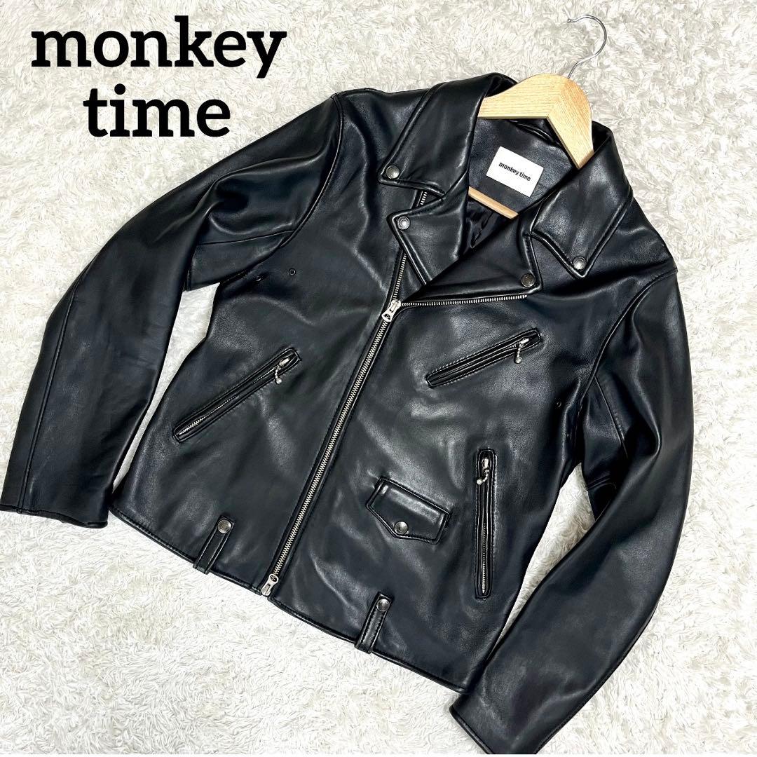 ✨美品✨モンキータイム レザージャケット ダブルライダース ラムレザー 本革