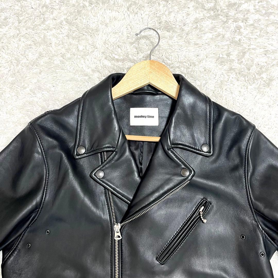 ✨美品✨モンキータイム レザージャケット ダブルライダース ラムレザー 本革