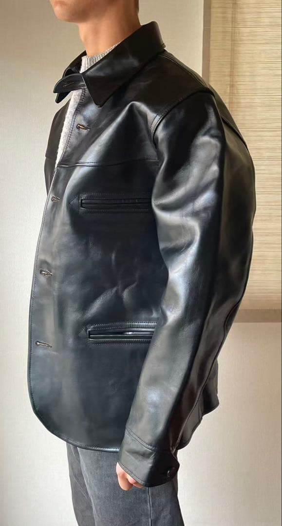 Tomoe茶芯馬革 レザーカーコート ホースハイド レザージャケット M