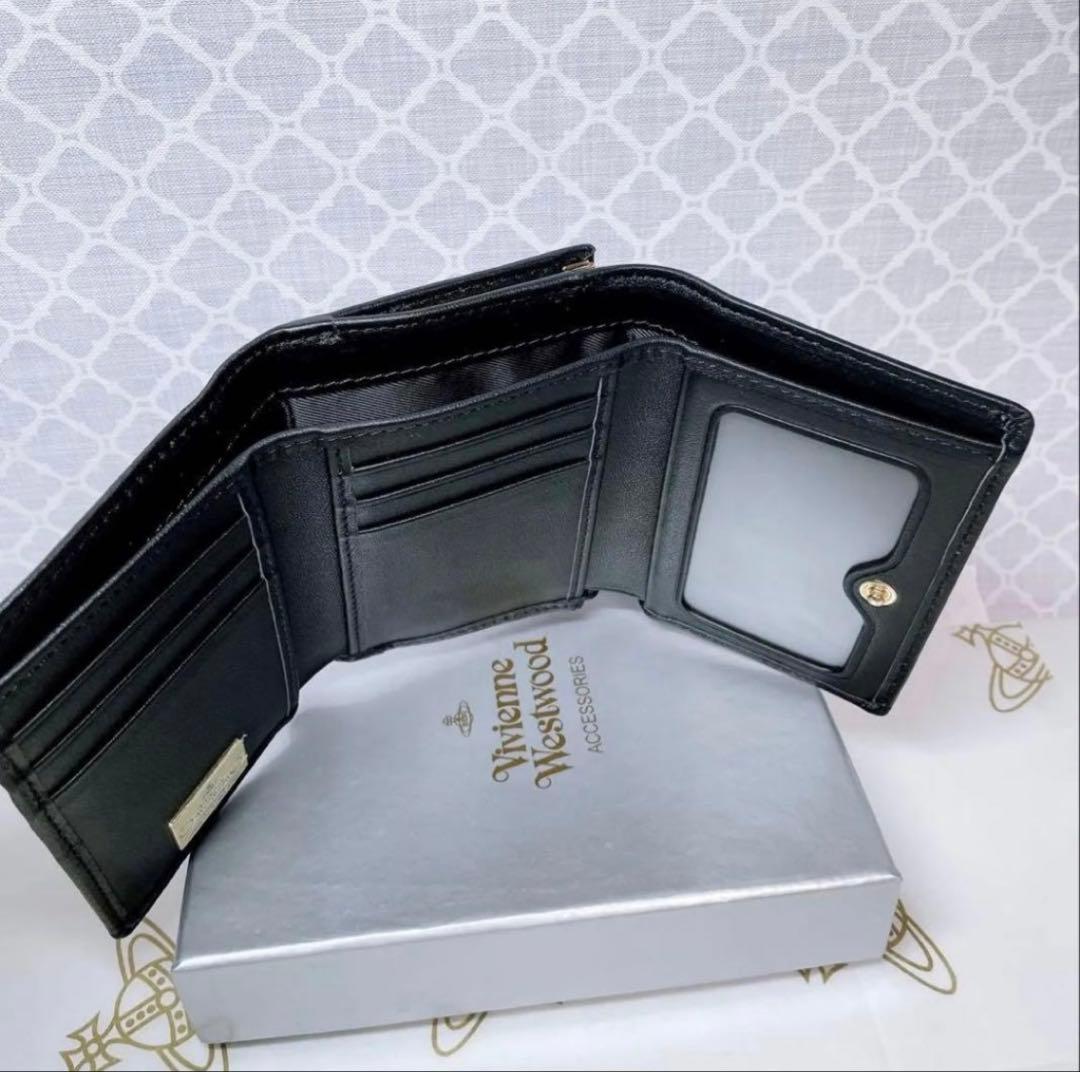 【ショッパー付】新品 ヴィヴィアン・ウエストウッド 三折財布 黒