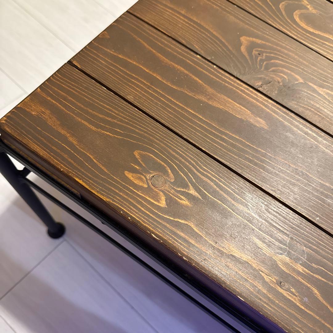 ダークブラウン木製ローテーブル