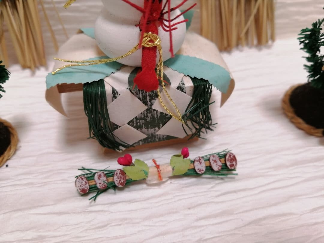 最終価格　門松　しめ飾り　鏡もち　ミニチュア　正月　飾り　置物　助六　浅草