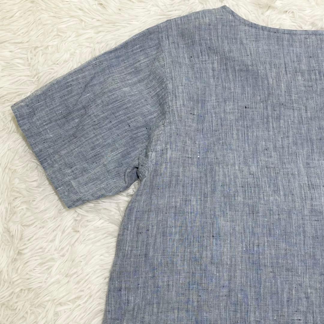 【極美品】ワフ　半袖ブラウス・ふわっと 軽くやさしい 肌触り・リネン(麻)