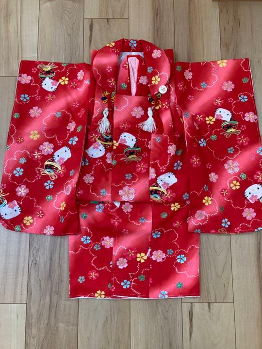 七五三　着物　女の子　被布セット　キティ