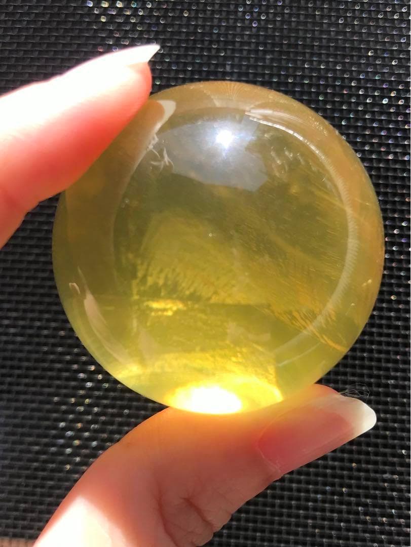 ☘️S①❤︎虹入り❤︎シトリンクォーツ丸玉　天然石　パワーストーン