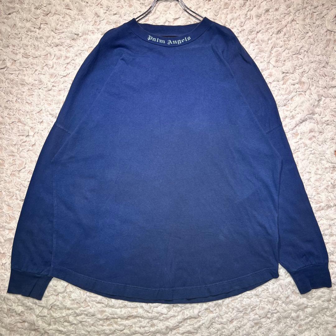 『希少カラー』　パームエンジェルス　完売　ロンT バックロゴ　紺　【XL】