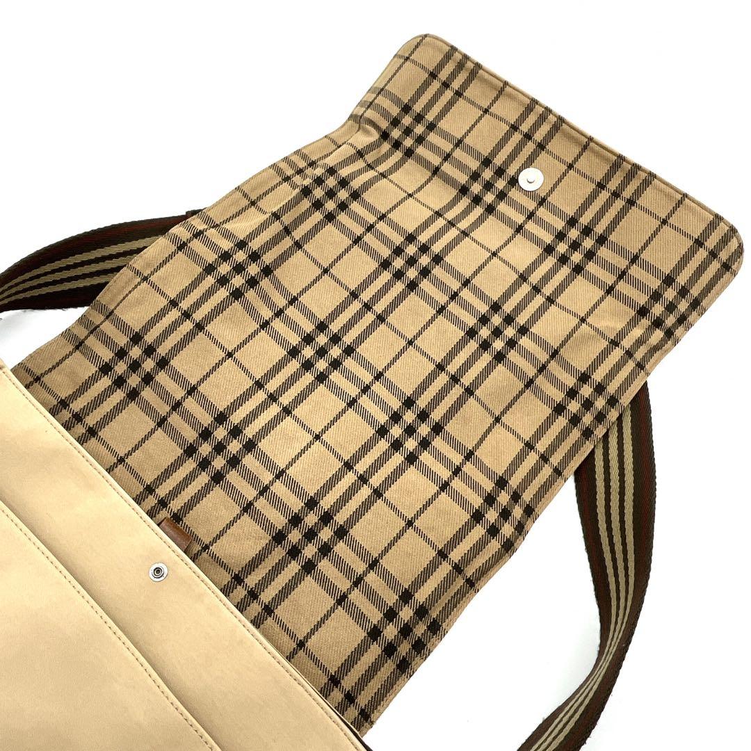 【希少】バーバリーブルーレーベル メッセンジャーバック ノバチェック A4収納