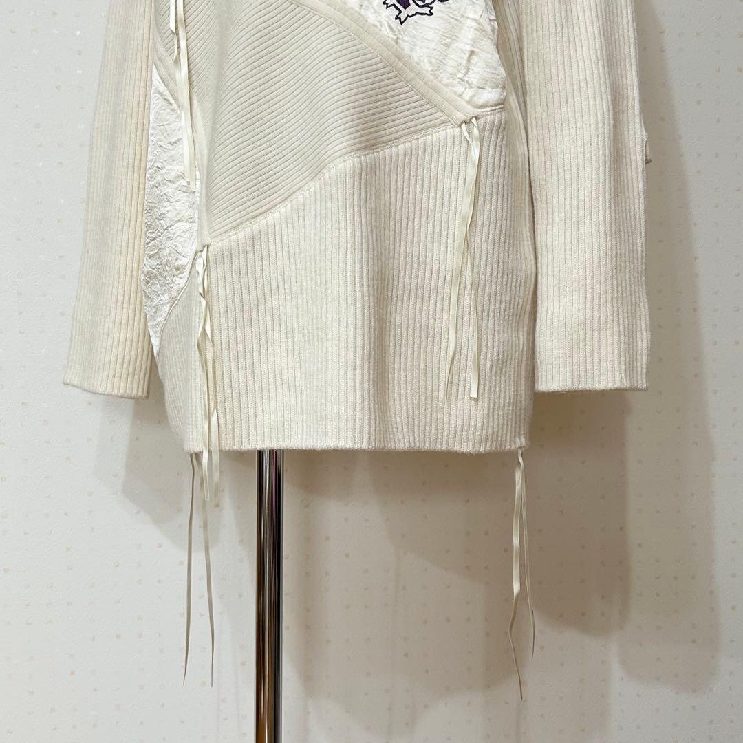 アルベロベロ ハイネック ニット セーター ぶたさん 異素材 ドッキング