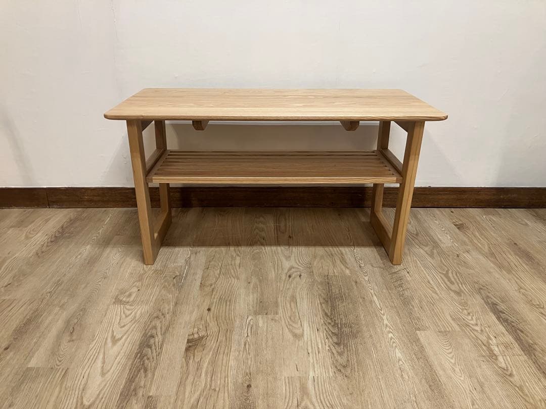 タモ無垢材　リビングテーブル　ハイタイプ　展示品