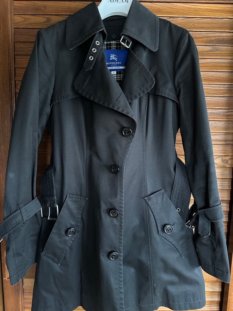 BURBERRY BLUE LABEL ブラック トレンチコート サイズ38 M
