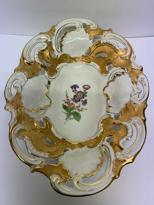 Meissen マイセン　金彩透かし大皿