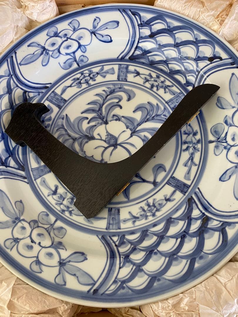 砥部焼　梅山窯　飾り皿　大皿　染付