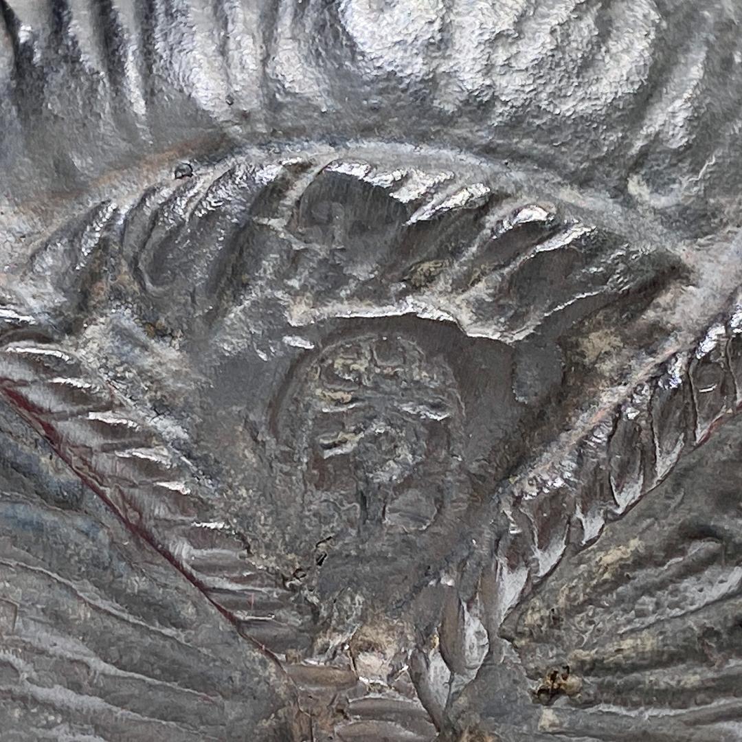 鋳金家 芳山 作 唐銅製 俵鶏置物 オブジェ 銅像 ブロンズ像