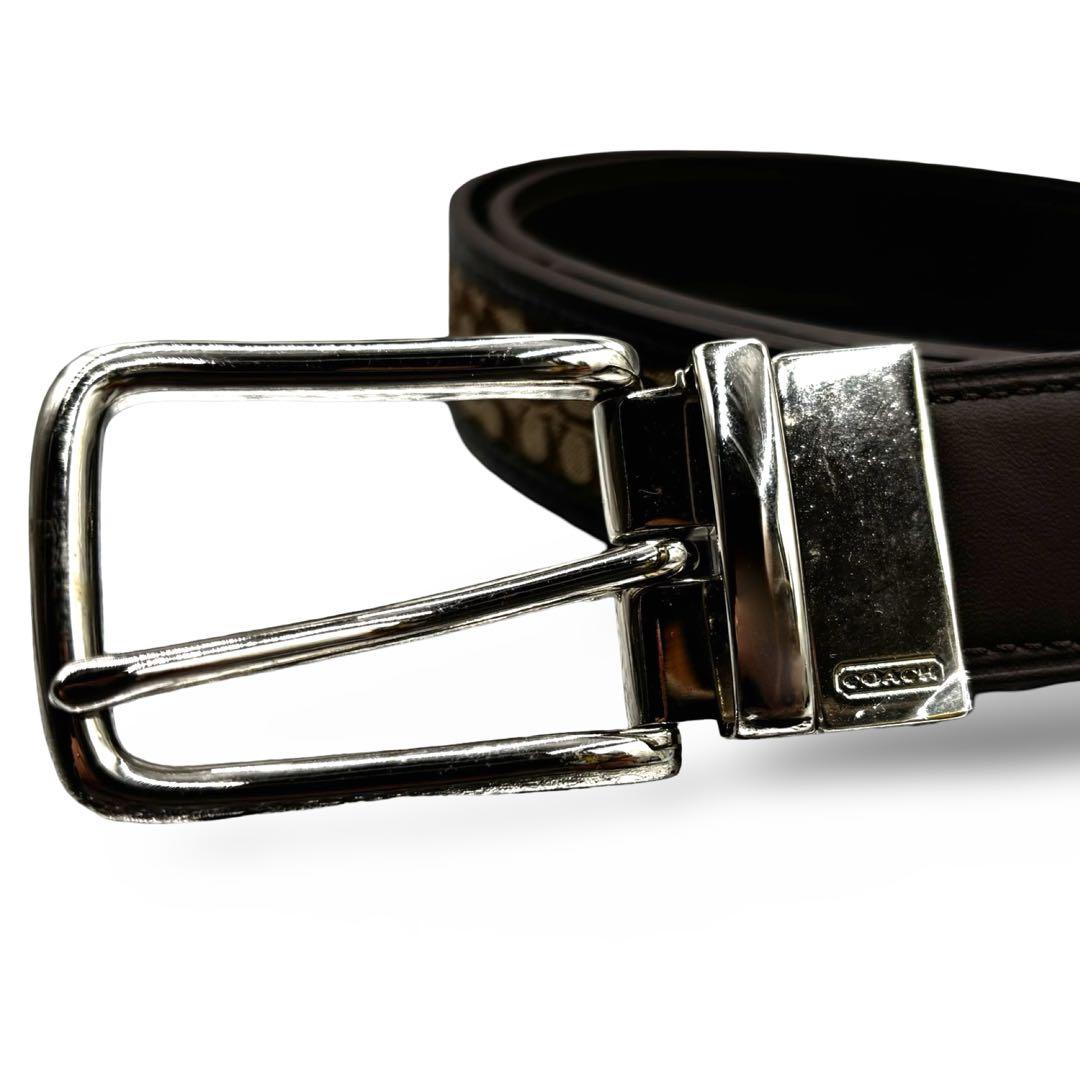 【極美品】コーチ　ベルト 90107 シグネチャー　レザーキャンバス　男女兼用