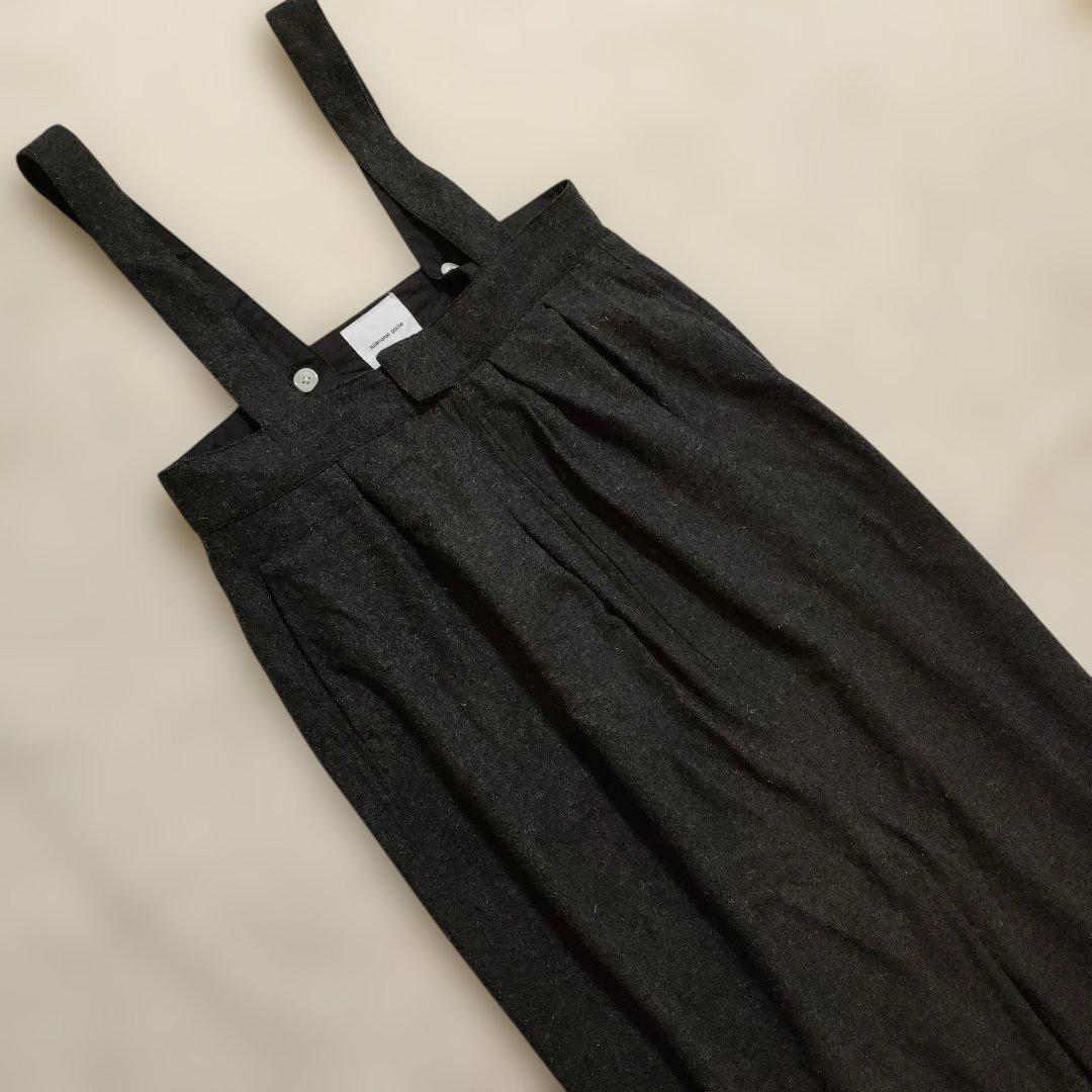 solamonat poche オーバーオール サロペット ダークグレー ウール