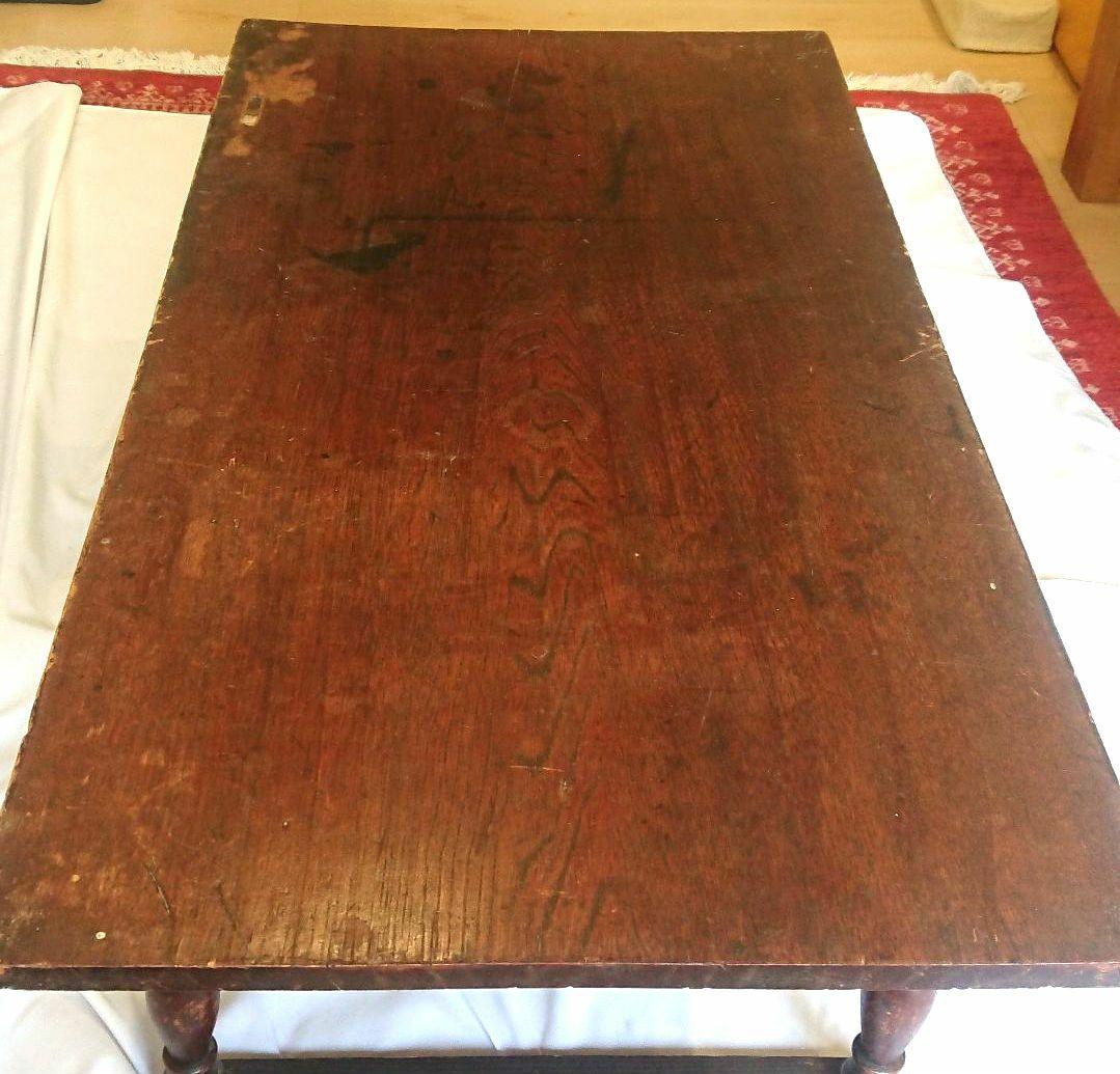 【昭和レトロ】木製文机 ダークブラウン 引き出し２つ アンティーク