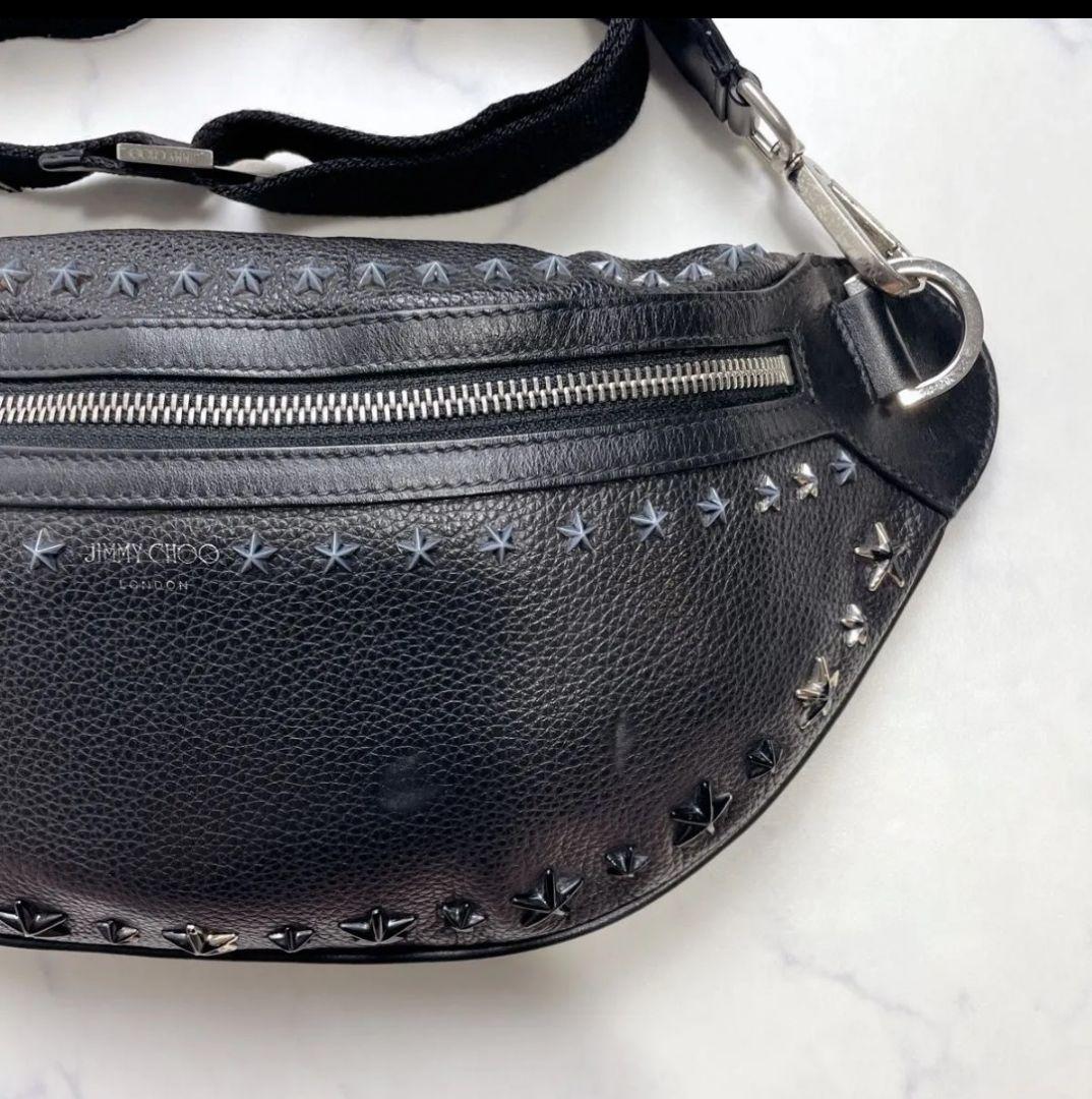 JIMMY CHOO ボディバッグ ヨークスタッズ ブラックユニセックス希少