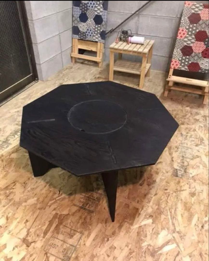 YAMAGOMORY 八卓　ブラック　七輪テーブル　折り畳み