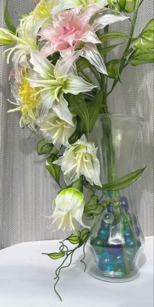 アメリカンフラワー　ディップフラワー　NO.170（八重咲百合・百合・グリーン）