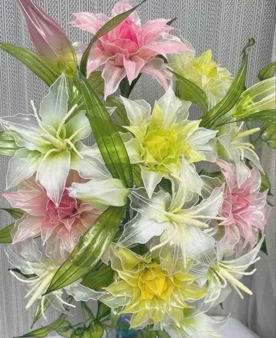 アメリカンフラワー　ディップフラワー　NO.170（八重咲百合・百合・グリーン）